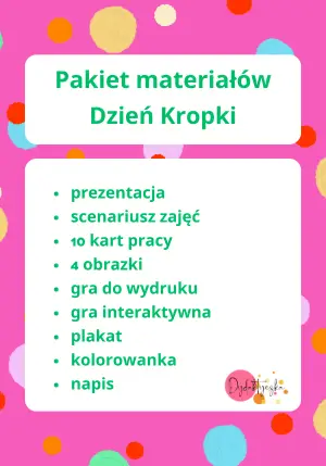 dzień kropki w przedszkolu- strona tytułowa