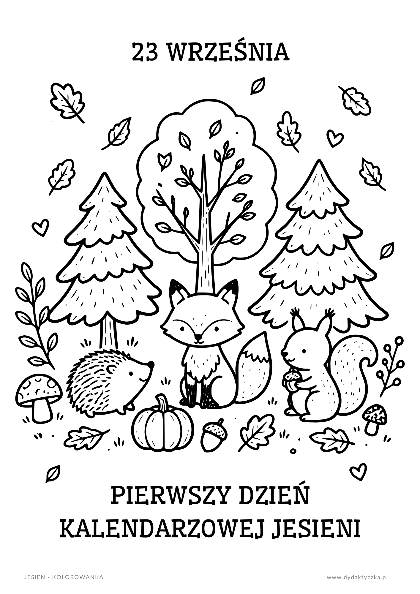 Kolorowanka na Dzień Jesieni w przedszkolu
