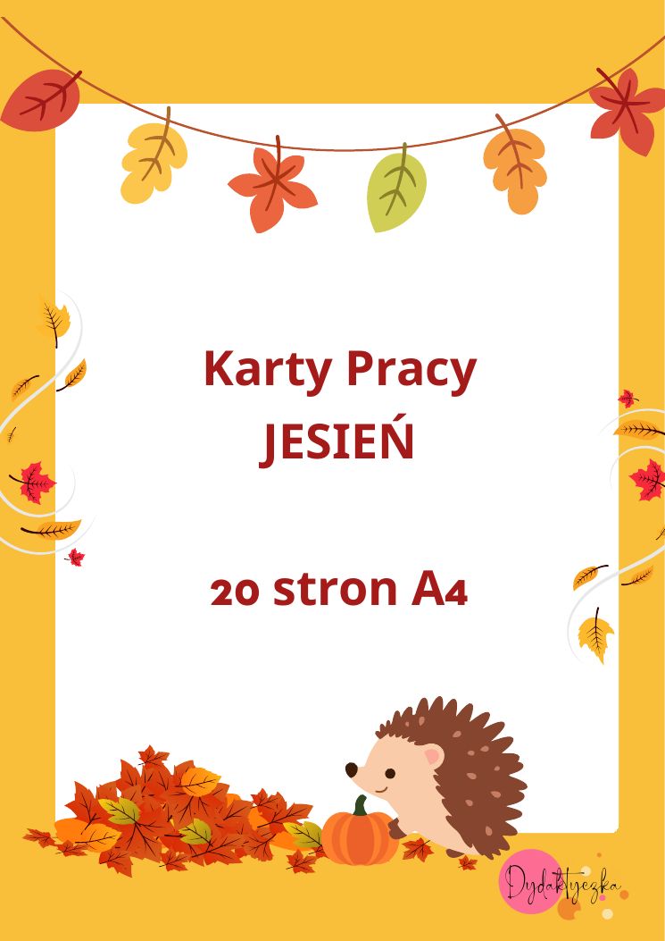 Karty pracy jesień — okładka, 20 stron A4