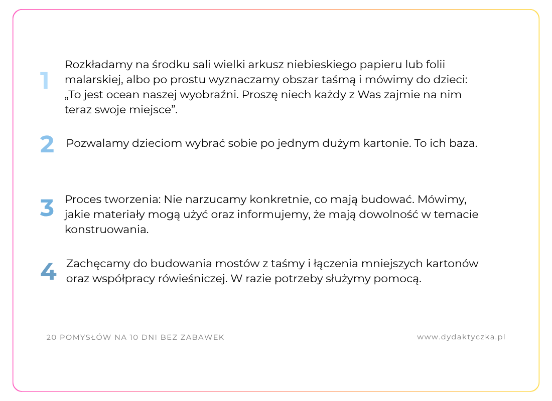 Kartonowe archipelagi – strona 2: przebieg krok po kroku