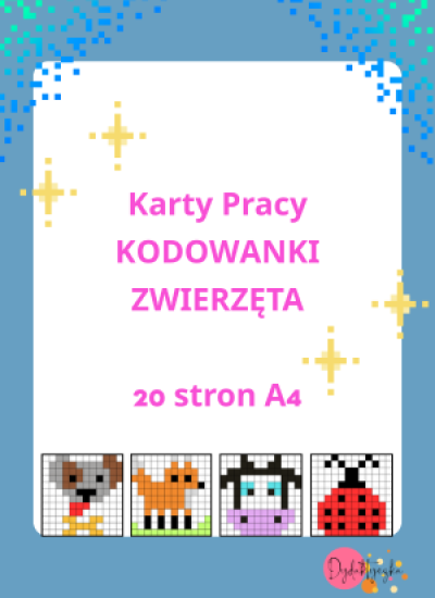 karty pracy - kodowanki - zwierzęta
